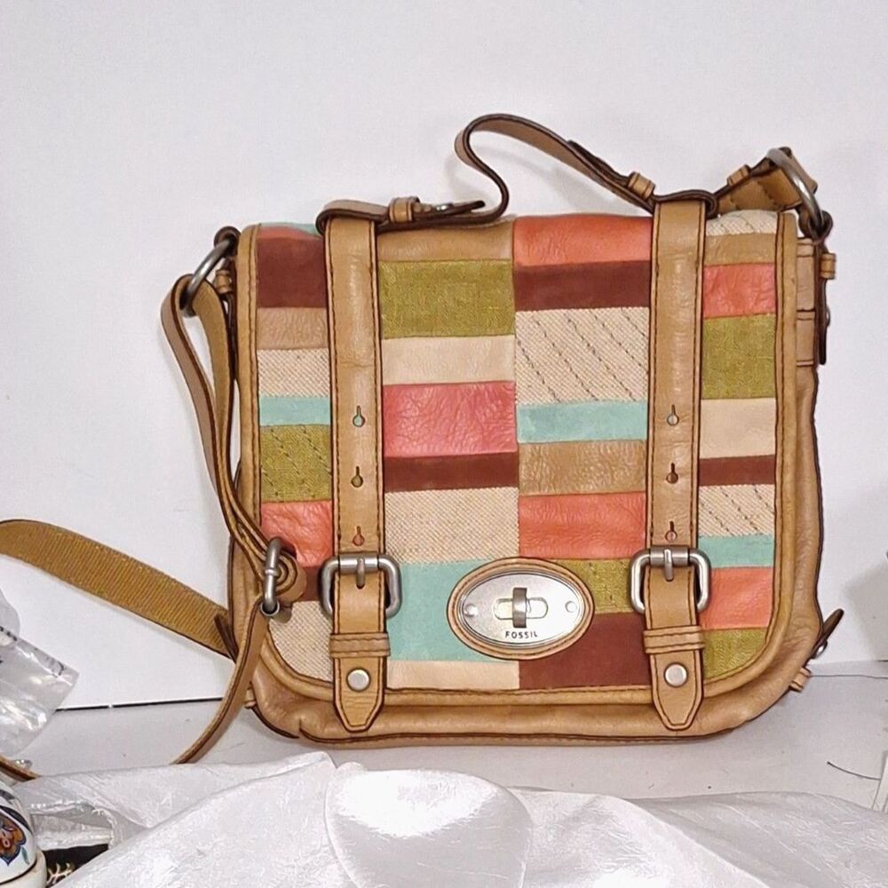 A Relic Crossbody Satchel Messenger Bag Purse Patchwork Cottagecore Leather